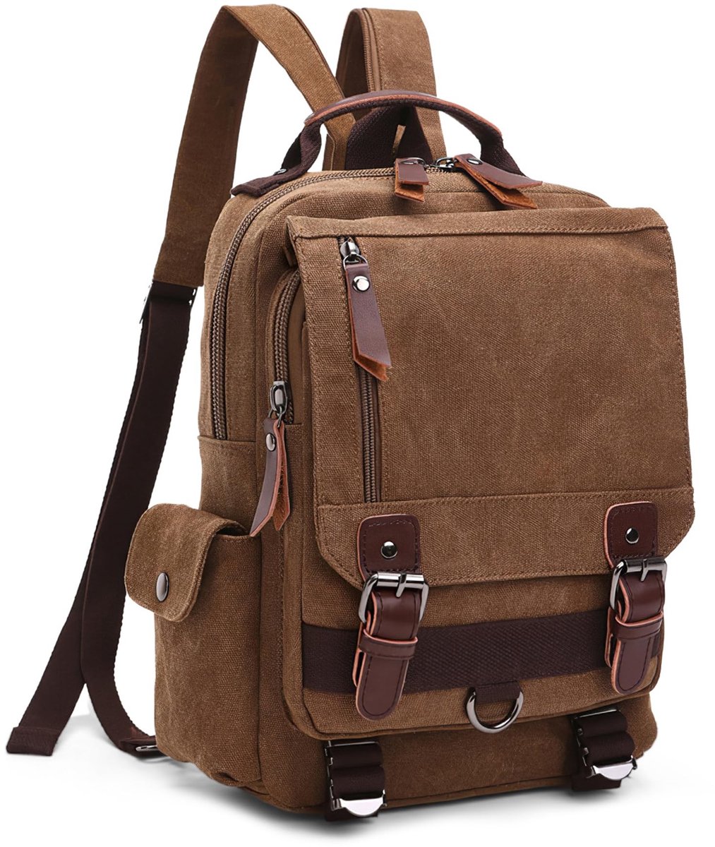 Omgoods - Multifunctionele Schoudertas voor Heren en Dames (Bruin)