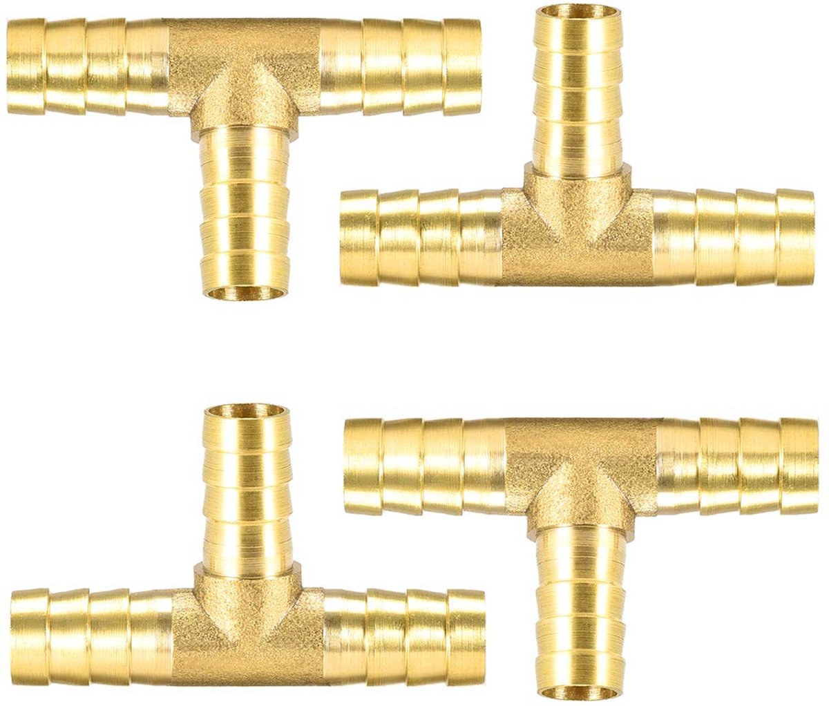 Omgoods - Messing 10 mm 3-weg slangaansluiting voor tuinslang - 4 stuks