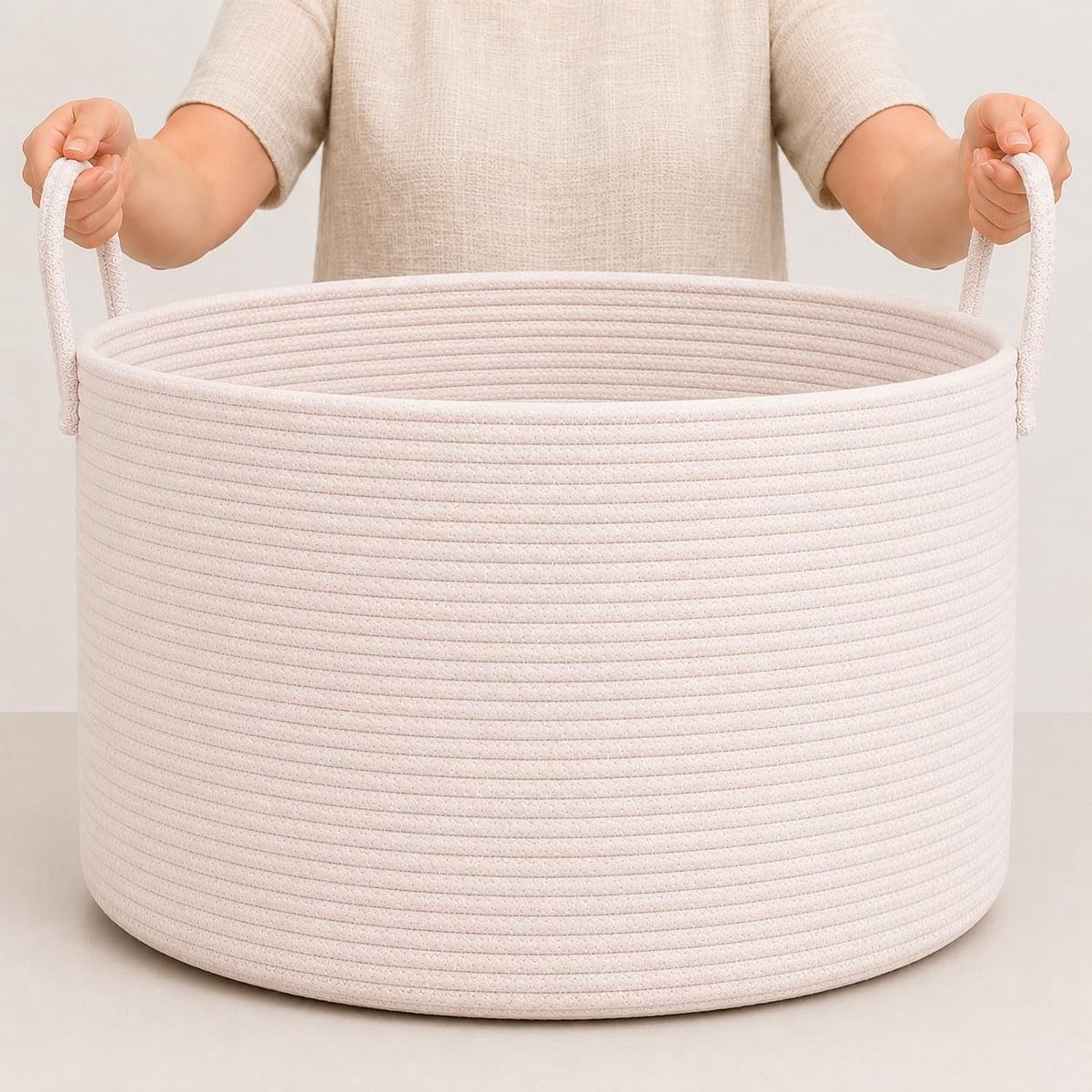 Omgoods - Groot Woven Katoenen Opbergmand voor Babyspullen en Speelgoed
