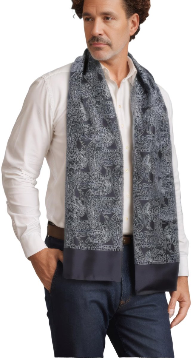 Elegante Paisley Zijde Sjaal voor Mannen