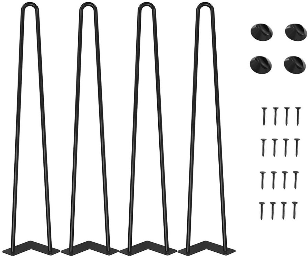 Omgoods - Set van 4 Haarpinnen Tafelpoten 71cm met Beschermende Voetjes