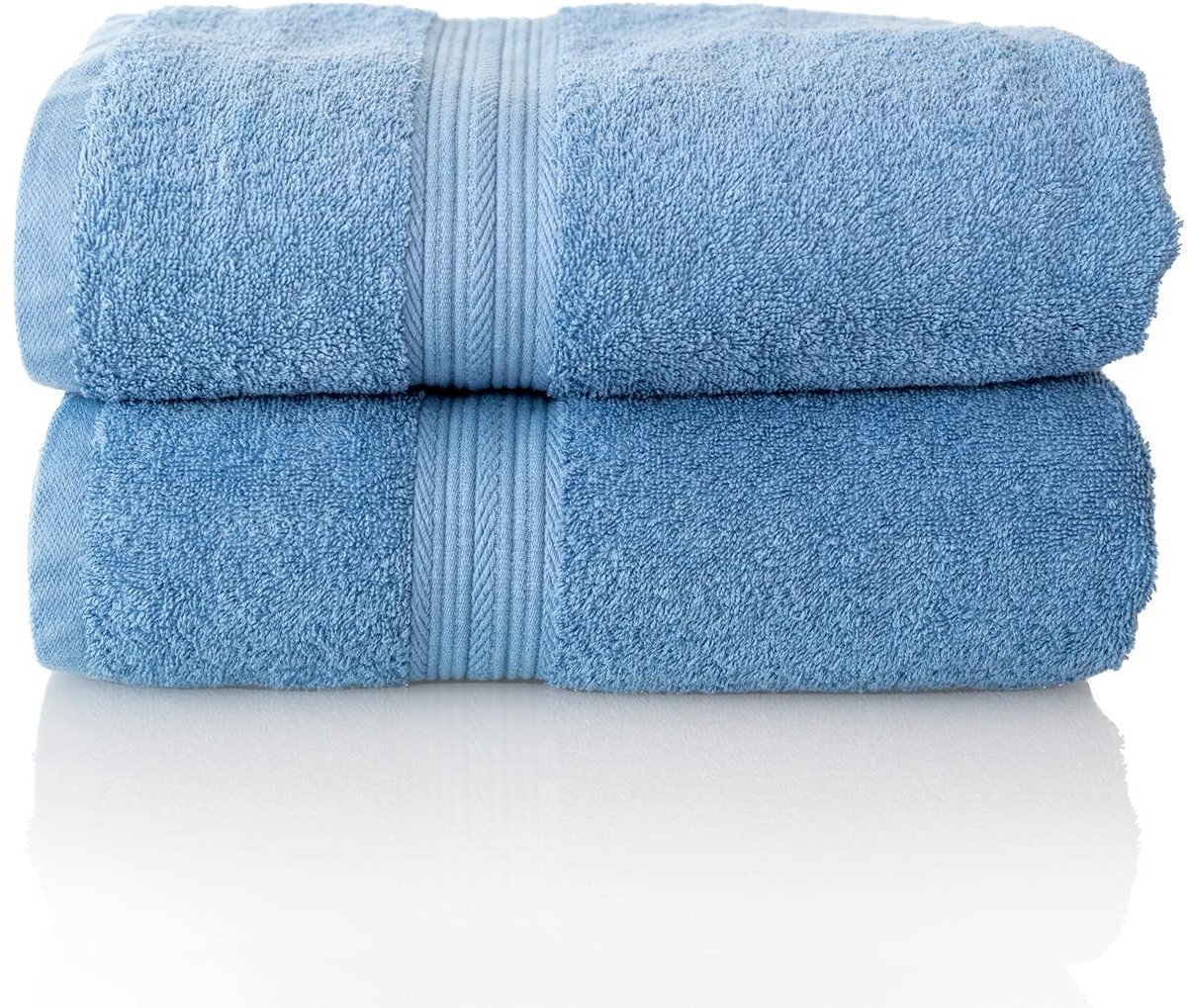 Omgoods - Set van 2 Sauna Handdoeken 70x200 cm Jeansblauw 100% Katoen Ökotex