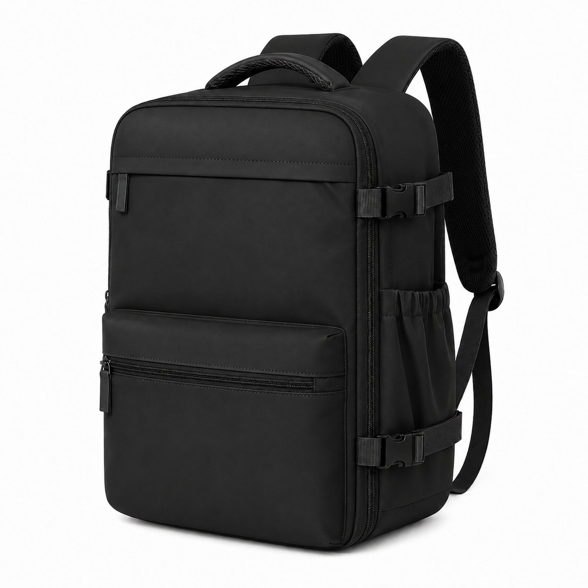Vacuüm Rugzak - Handbagage Rugzak voor Vliegtuig - Rugzak met Vacuümcompressie - Inclusief Draadloze Pomp - 15,6 Inch Laptopvak - Waterafstotend - Zwart