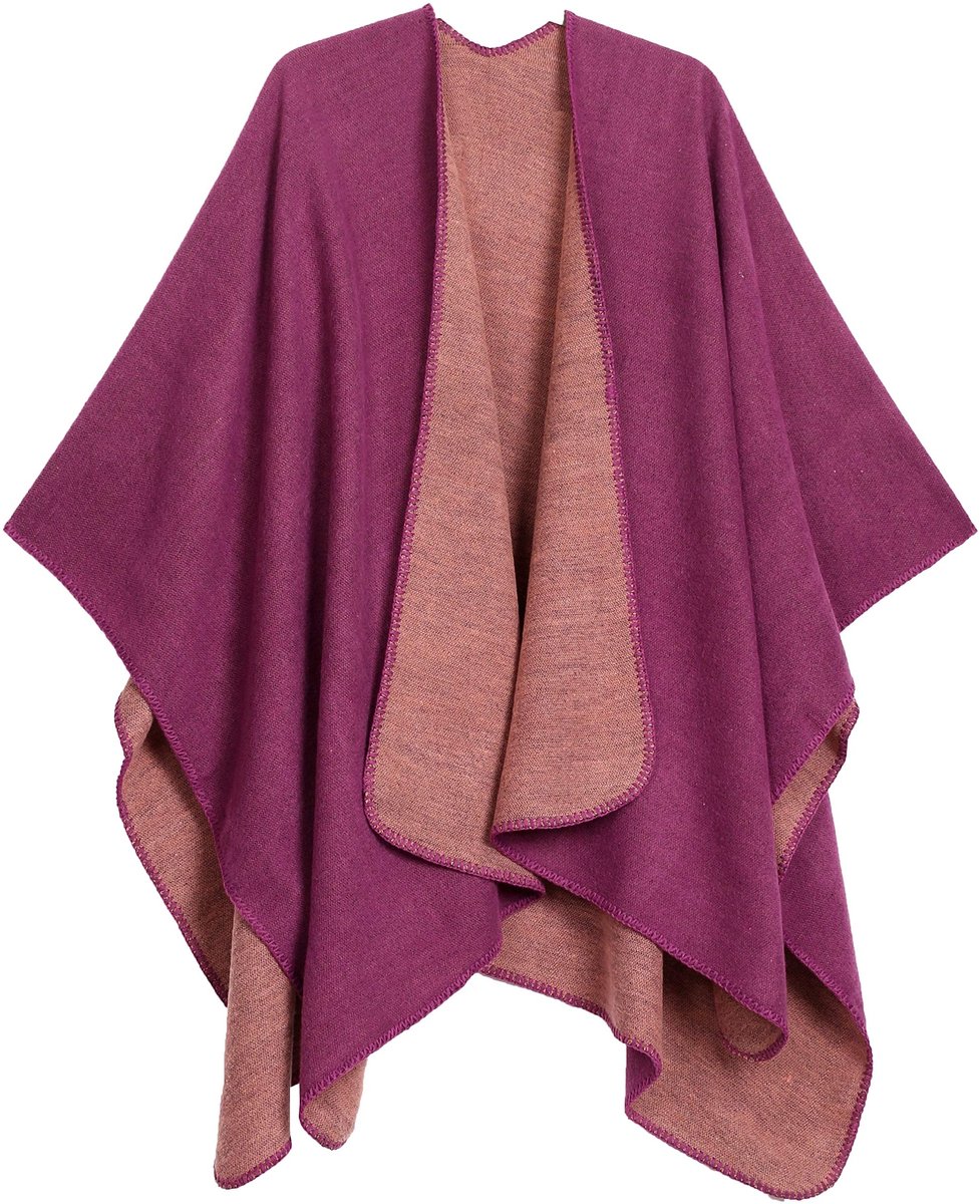 Omgoods - Grote Poncho Sjaal voor Vrouwen, Zacht en Elegant