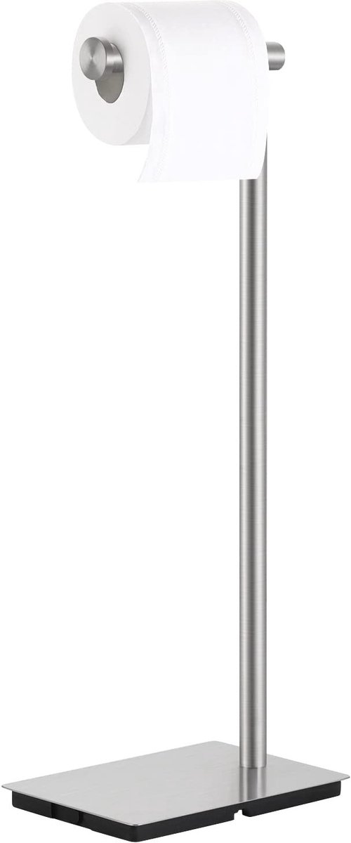 Omgoods - Vrijstaande Toiletpapier Houder van RVS met Brushed Finish