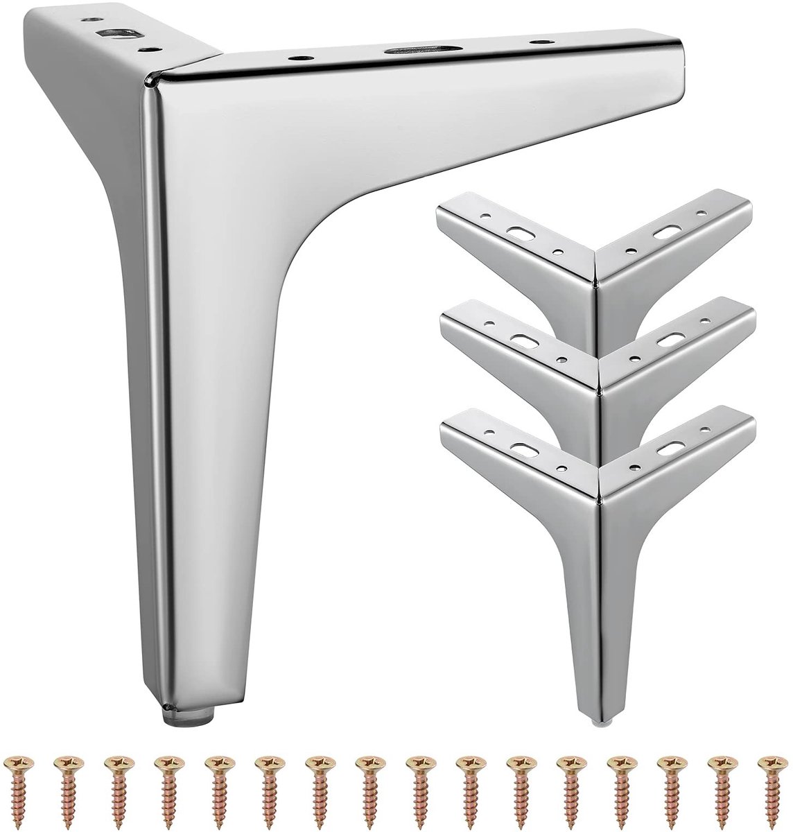 Omgoods - Set van 4 Driehoekige Metalen Meubelpoten 15 cm