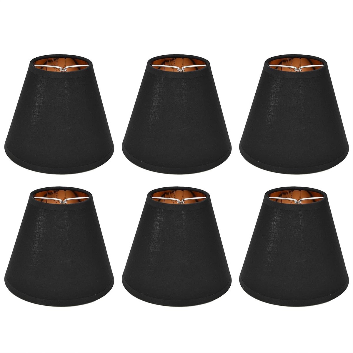 Omgoods - Kleine kroonluchter lampenkappen - 6 stuks zwarte lampenkappen - Uniek ontwerp voor sfeervolle verlichting - Ideaal voor tafellamp en vlo...