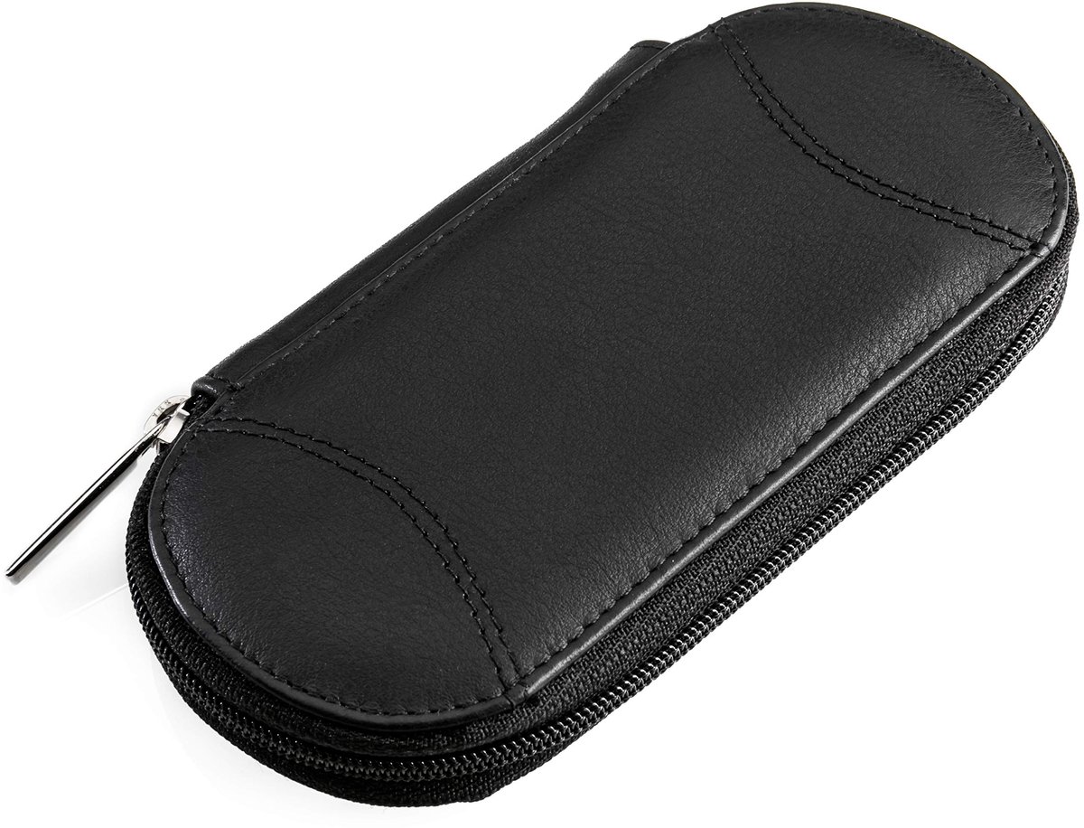 Omgoods - Manicure Etui 'Tellus' - Zwart Echt Leer voor Nagelverzorging