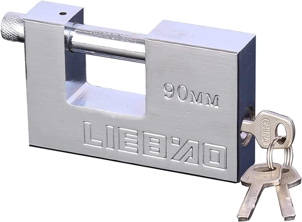 Hangslot 90 mm - robuust gehard ijzer - heavy duty - beveilig je garage of schuur - ShopVlot