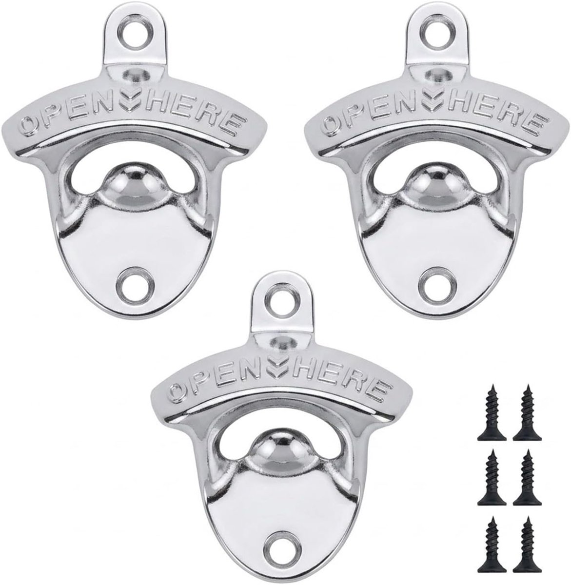 Flesopener muur - zinklegering - zilver - ideaal voor bars en keukens - ShopVlot