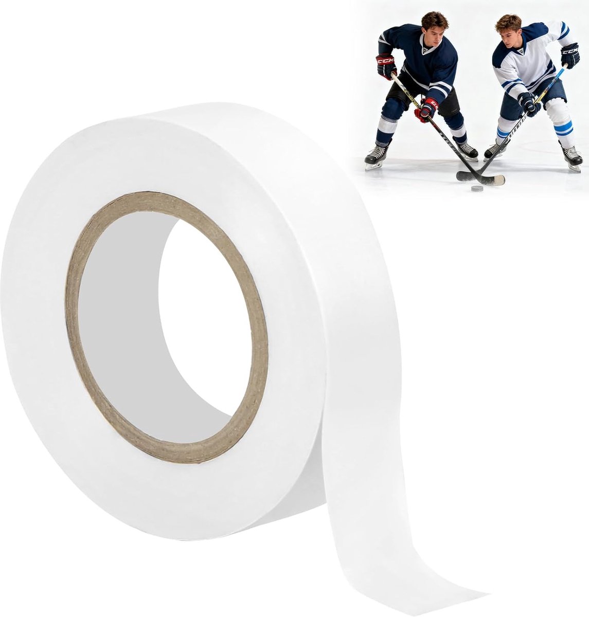Grip tape 18mm x 20m - witte grip tape - gemakkelijk te scheuren - voor sportuitrusting - ShopVlot