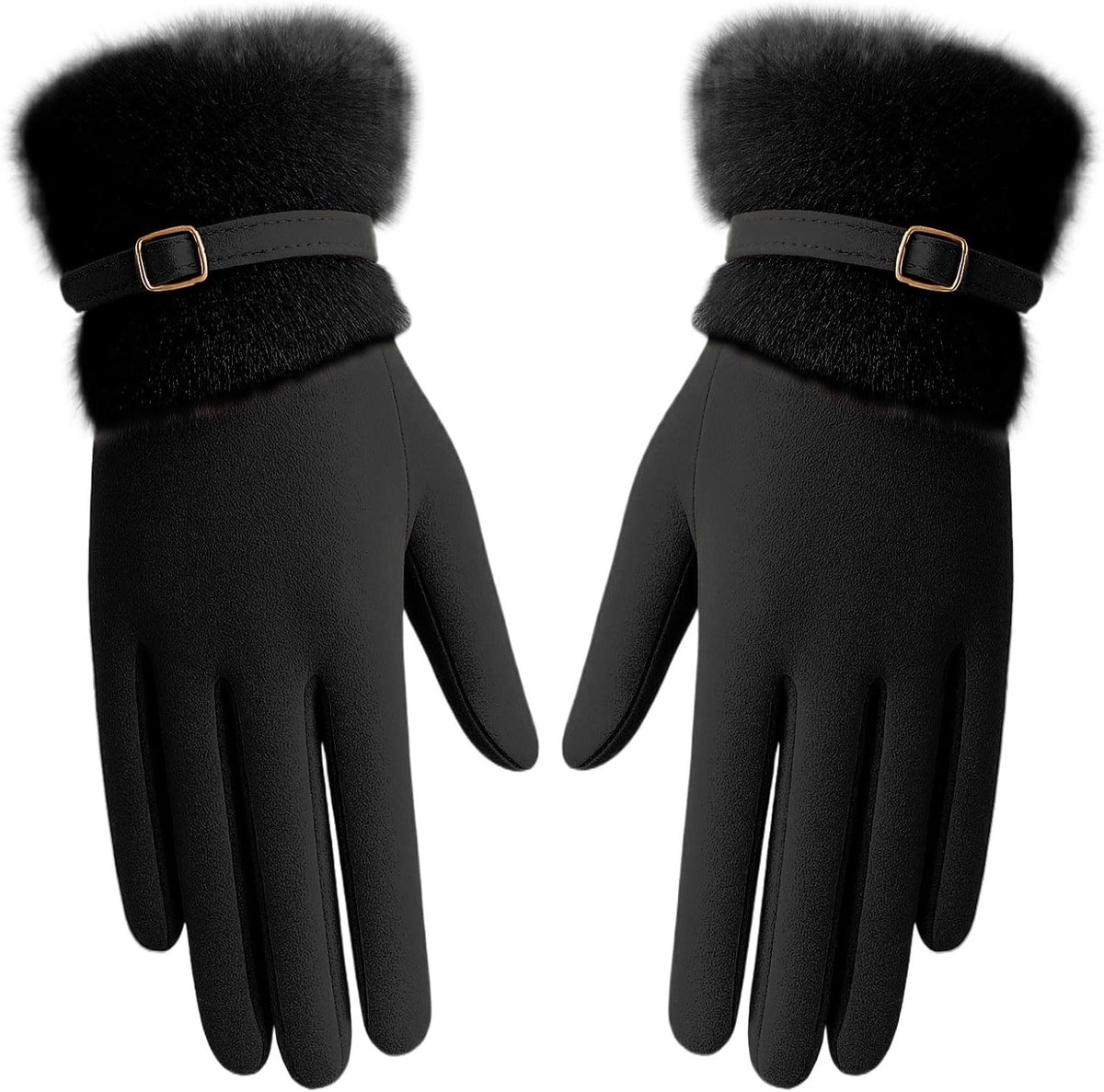 Vrouwen winter warme handschoenen - pluche manchetten - touchscreen geschikt - ideaal voor buitenactiviteiten - ShopVlot