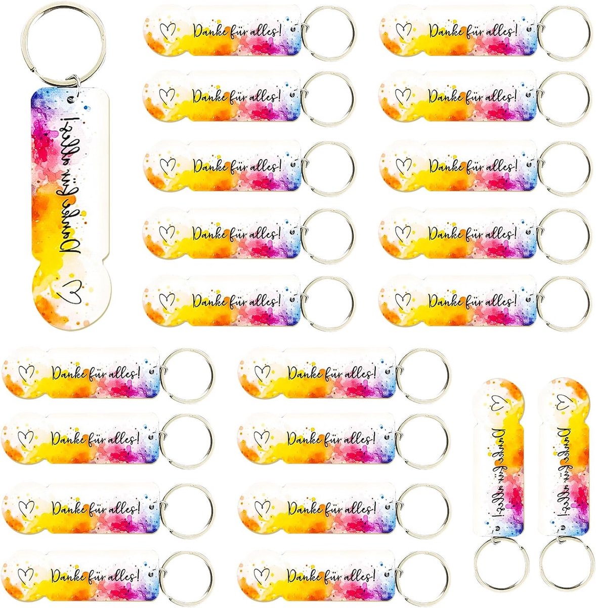 Pack of 20 Acrylic Key Chains Shopping Trolley Coin Removable for Removing Shopping Cart for Graduations, Weddings - ShopVlot