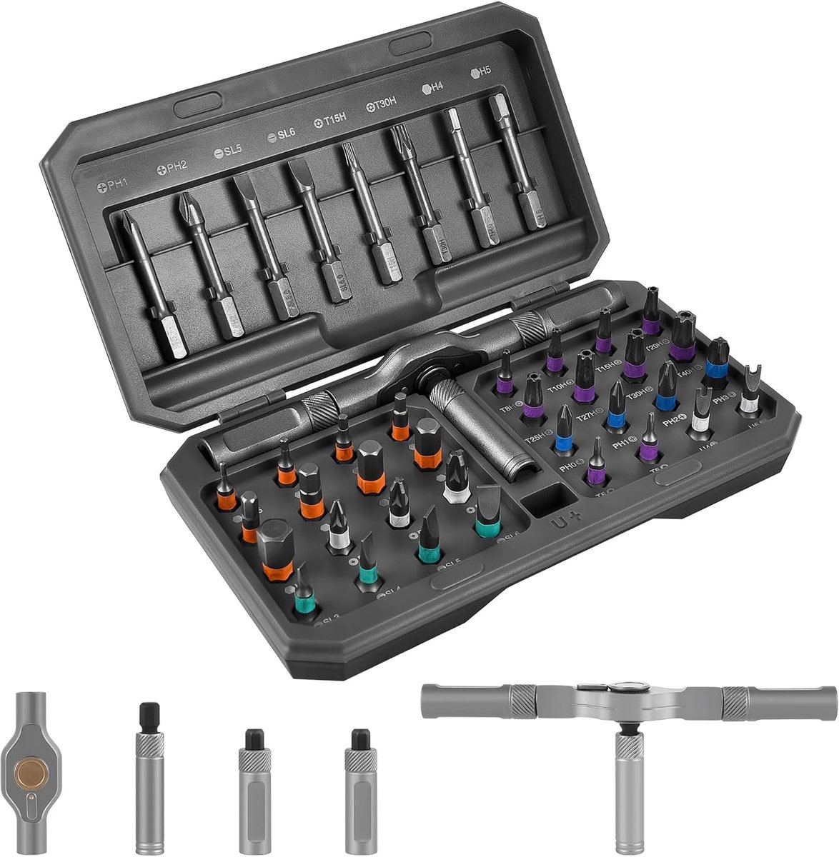 SnelShoppen - 42-in-1 Magnetische Schroevendraaier Set, Multi-Magnetische Schroevendraaier Set met Afneembare Ratelhandgreep, Schroevendraaier Set met