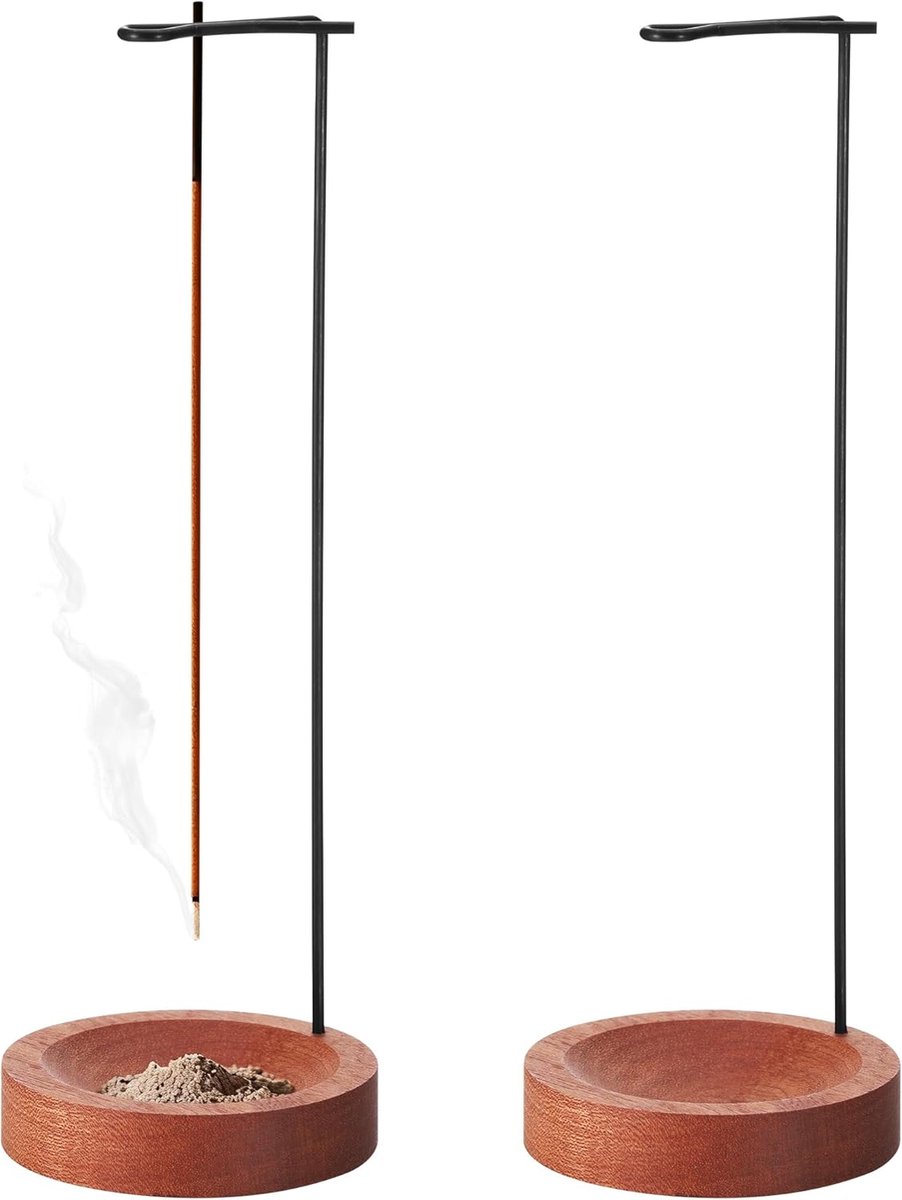 2 Pieces Wood Incense Stick Holders for Ash, Reverse Incense Burner for Home, Office, Meditation, Yoga, Good Night - ShopVlot