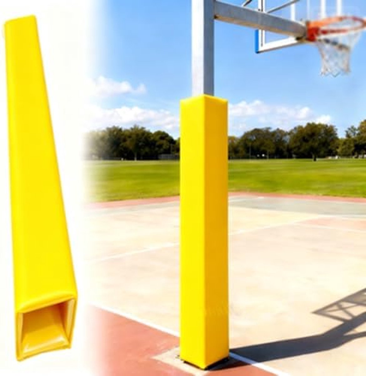 Paalkussen Basketbal - Beschermhoes Paal - Sport Veiligheid - Slagvast Ontwerp - 180 cm Hoog - Zwart