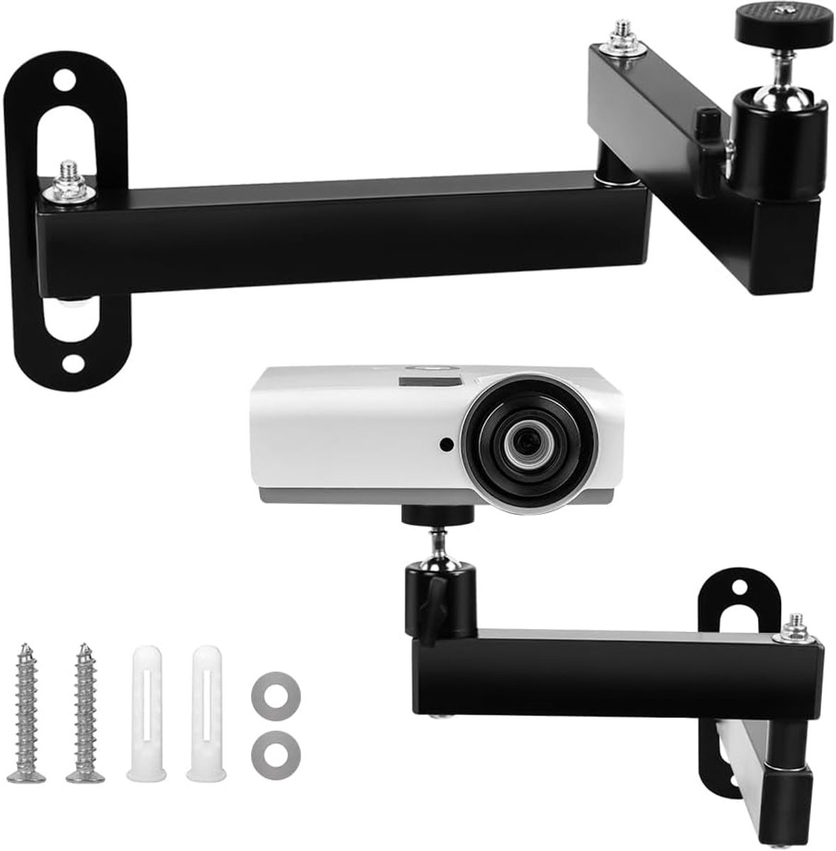 SnelShoppen - Vouwbare Projector Beugel, Plafondmontage voor Projector, Verstelbaar, 360° Draaiend, Projector Houder met 1/4 Draad voor Camera's en Pr