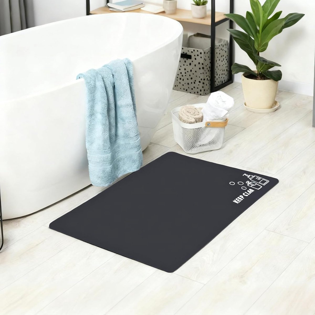 SnelShoppen - Badmat, Antislip Wasbaar 60 x 40 cm, Snel Droogend Absorberende Douchemats, Absorberende Vloermat, Kiespelgrind voor Badkamer, Keuken, V