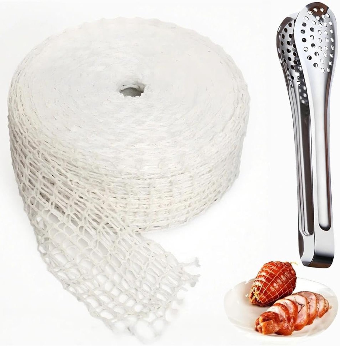 Vleesnet 5m - Elastisch rolletje met 16 gaten - Geschikt voor ham en BBQ - Perfect voor roulade - ShopVlot