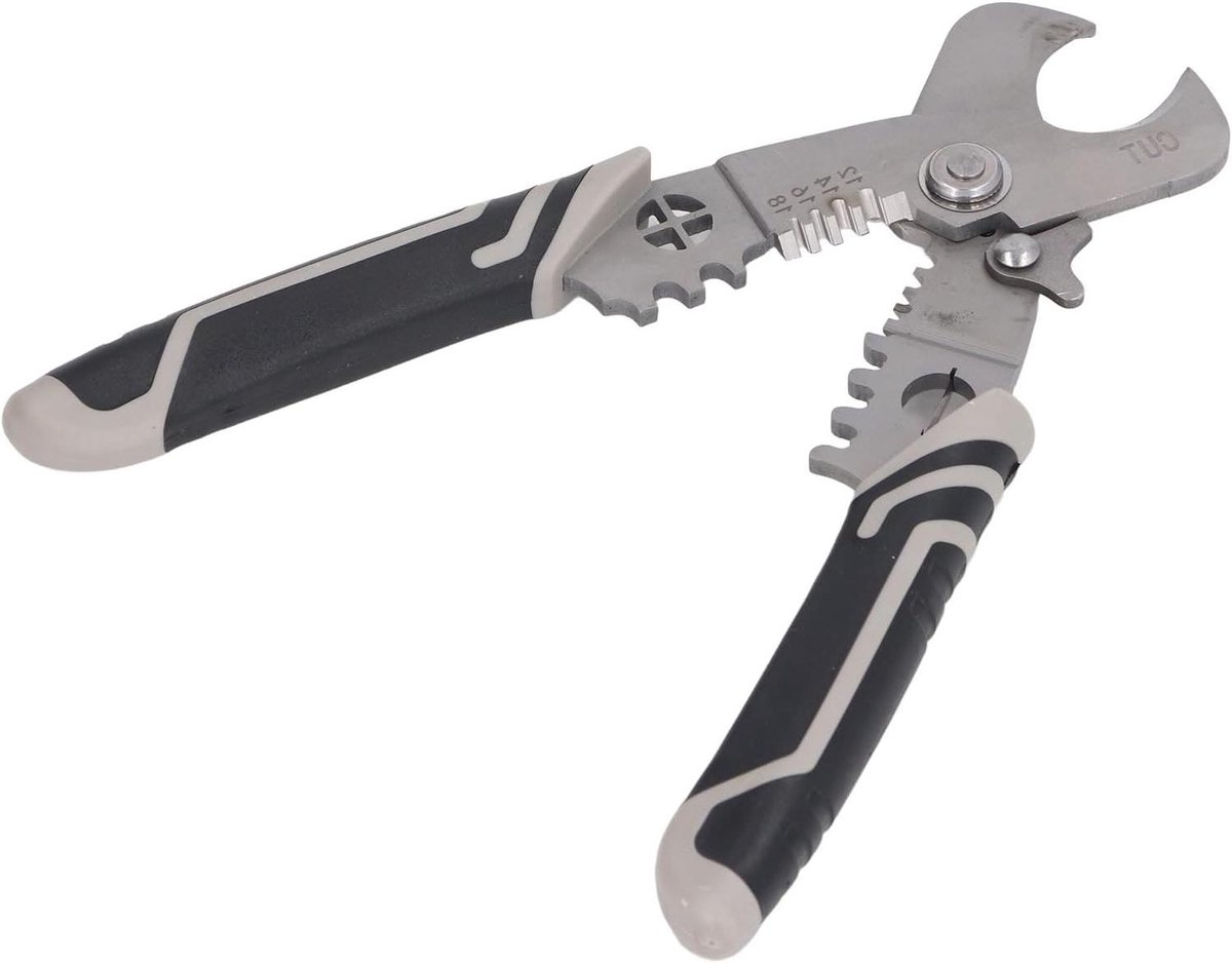 Draadstripper - Striptang Krimptang - Kabels Strippen - Verstelbare Strik meter - 12-18 AWG - Grijs