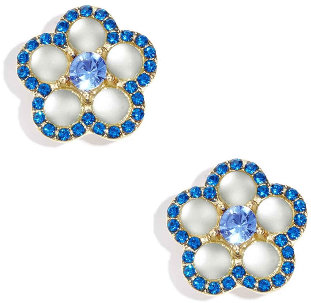 Fleurie - Bloem Manchetknopen - Legering - - Blauw