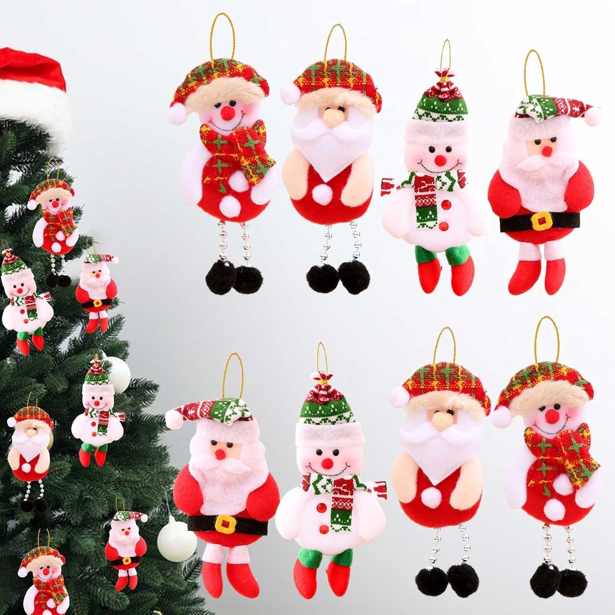 Christmas Tree Decorations 8 Pieces Christmas Tree Pendants for Hanging Christmas Decoration Home Party Hanging - ShopVlot