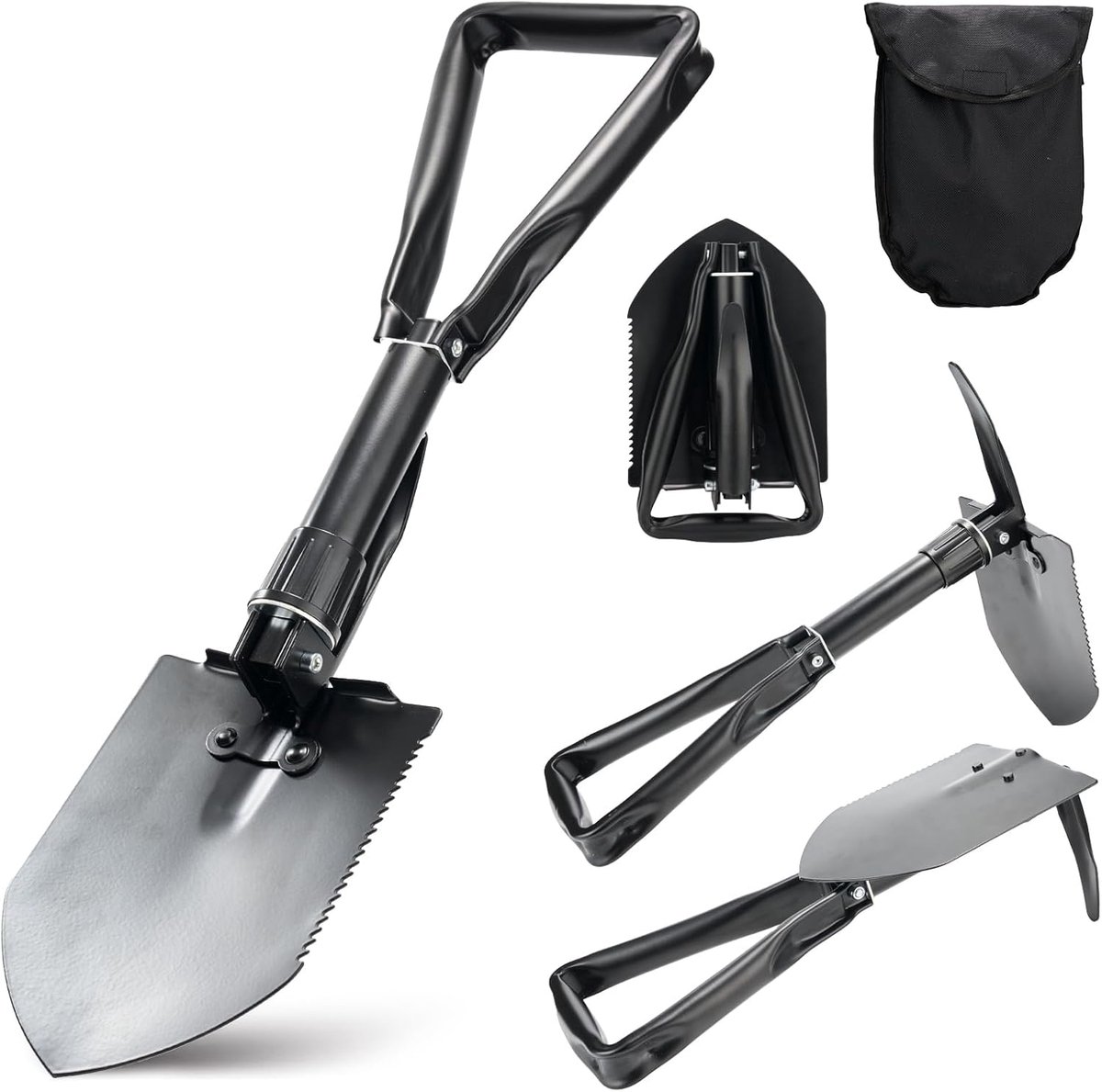 SnelShoppen - Camping Vouwschep 58 CM, 23 INCH - Multifunctionele Schep met Kompas - Hoogwaardig Staal - Ideaal voor Kamperen, Tuinieren en Avonturen