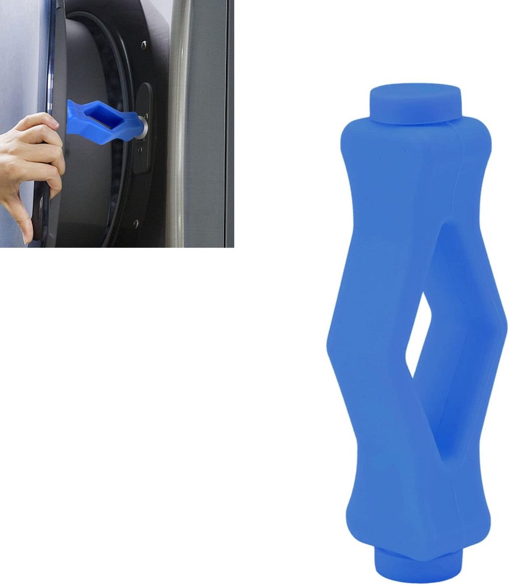 SnelShoppen - Voorladende Wasmachine Deursupport - Verstelbare Deurhouder - Flexibele Deursteun - Sterke Magneet - Silicone - Blauw - Voor Ventilatie