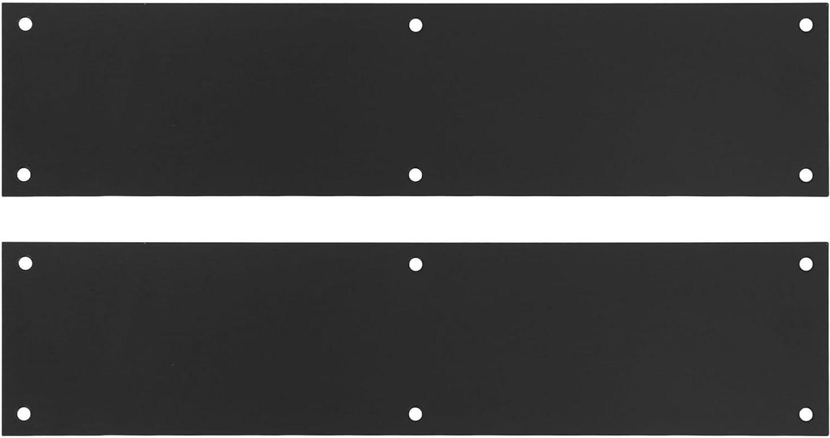 Deurbeschermers - Schopplaat Stootplaat - Deur Beschermen - Krasbestendig Metaal - 381 x 89 cm - Zwart