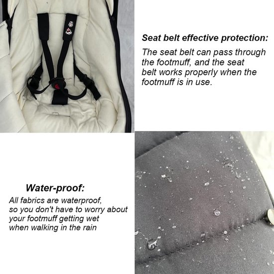 SnelShoppen - Universele Buggy Voetenzak voor Babyzen YOYO/YOYO2, Stokke YOYO3 & Bugaboo, Wind- en Koubestendig Materiaal, Eenvoudig Schoon te Maken ( — afbeelding 4