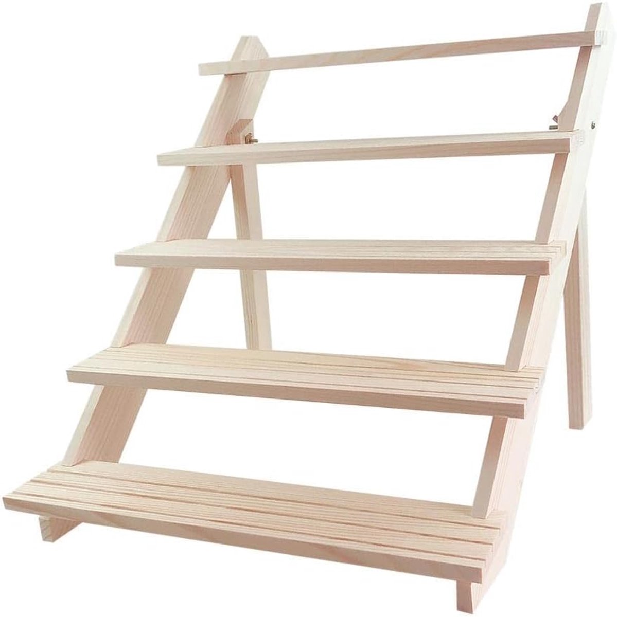 SnelShoppen - Houten Sieraden Organizer Multi-Laags Display Rek Voor Armbanden, Oorbellen, Ringen - Natuurlijke Houten Ladder - Elegant en Praktisch