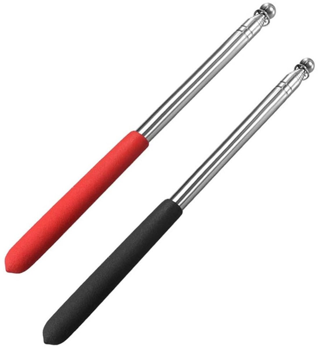 SnelShoppen - 2 Stuks 160cm Uitschuifbare Vlaggenmasten, Handheld RVS Vlaggenstokken met Antislip Grip voor Leraren, Gidsen en Handen (Random Kleur)