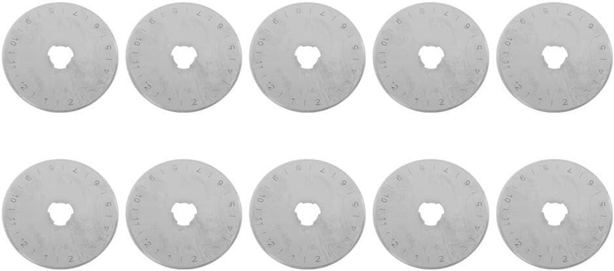 SnelShoppen - 10x Vervangende Snijbladen voor 45mm Rotatiesnijder - Duurzame Stalen Snijbladen voor Stoffen, Papier, Leer en Vezels - Ideaal voor Crea
