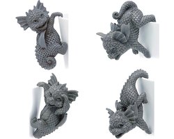 Jauhmui 4pcs Hanging Dinosaur Statue, Resin Dinosaur Statue, Flower Pot Dragon Figurines Decoration Hanging Cup Model - ShopVlot