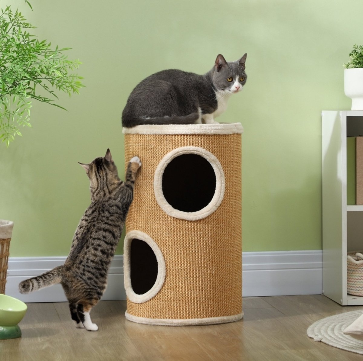 COVREO Krabton 35 x 60 cm bruin, pluche en sisal met opening