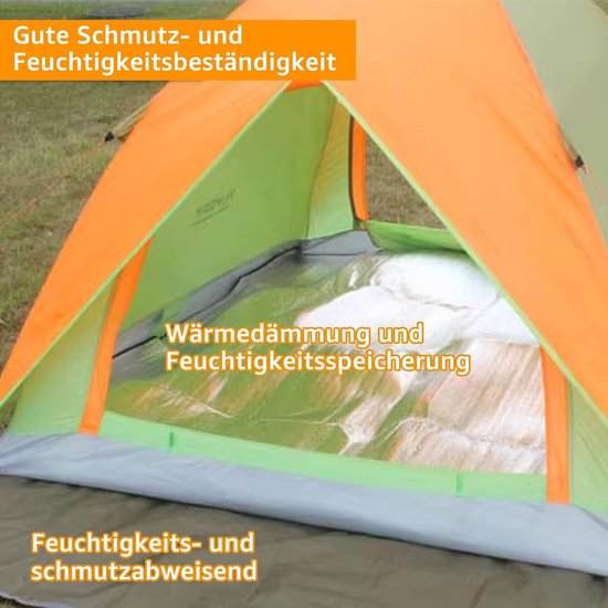 Isolatiemat voor camping, 200 x 200 cm, dikke aluminium campingmat, 2,5 mm, thermische campingmat, waterdicht en opvouwbaar, met tas voor picknick, wandelen, strand — afbeelding 4
