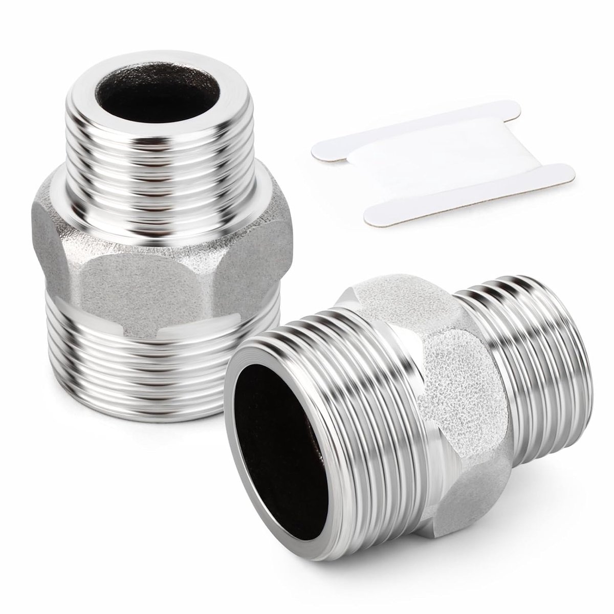 2 stuks roestvrij staal 304 mannelijke reduceer nippel BSP-fitting, 3/4" x 1/2" BSP-schroefdraadpijp reduceerconnectoradapter voor loodgieterswerk, water- en gasleidingen