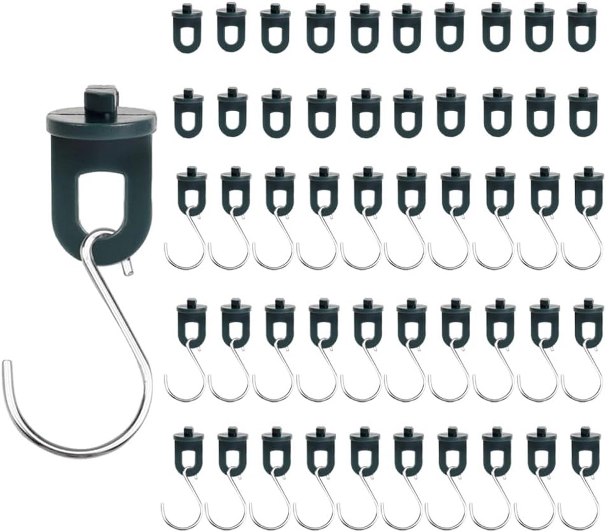 50 x broeikasclips, 30 x haken, plantenhouder, broeikasclips, accessoires, ophangvoorzieningen voor broeikas, klimhulp, clips, haken voor broeikas