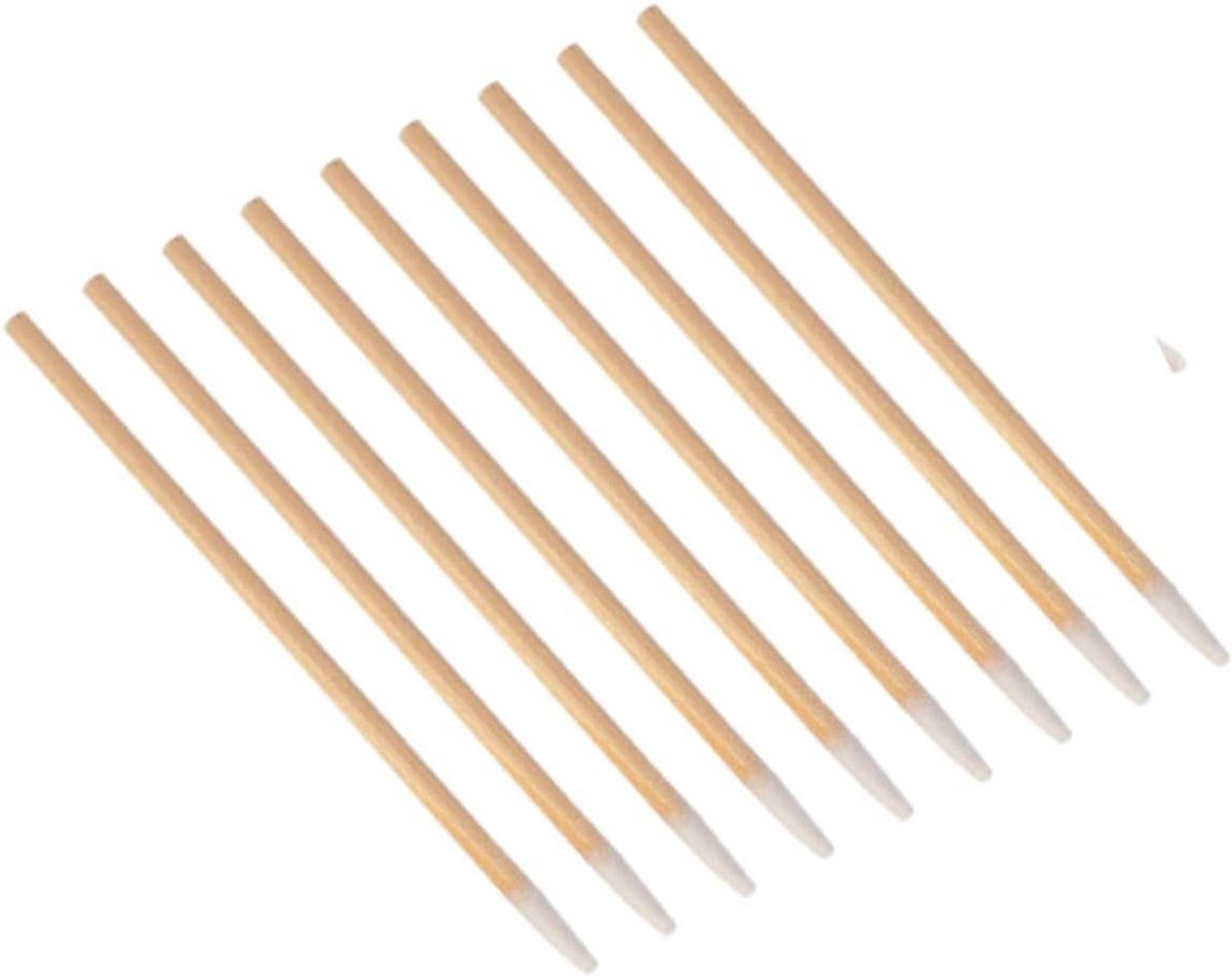 Houten Wattenstaafjes - Puntige Applicators - Precisie Werk - Pluisvrij Ontwerp - 100 Stuks - Beige