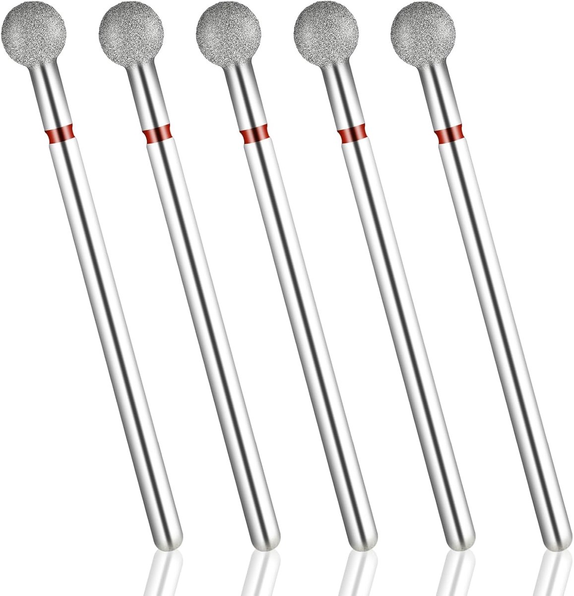 SnelShoppen - 5 Stuks Nagel Snijbits Set Rond Nagel Snijbits Voor Manicure, Diamant Bol Cutter Voor Gelnagels, Keramiek, Glas, Polijstgereedschap