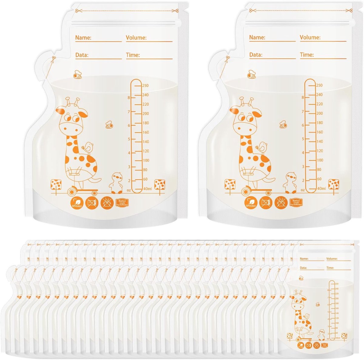 Borstvoeding opslagzakken 250ml - Voor koelkast of diepvries - Voorbereid en BPA-vrij - Veilig voor uw baby - ShopVlot