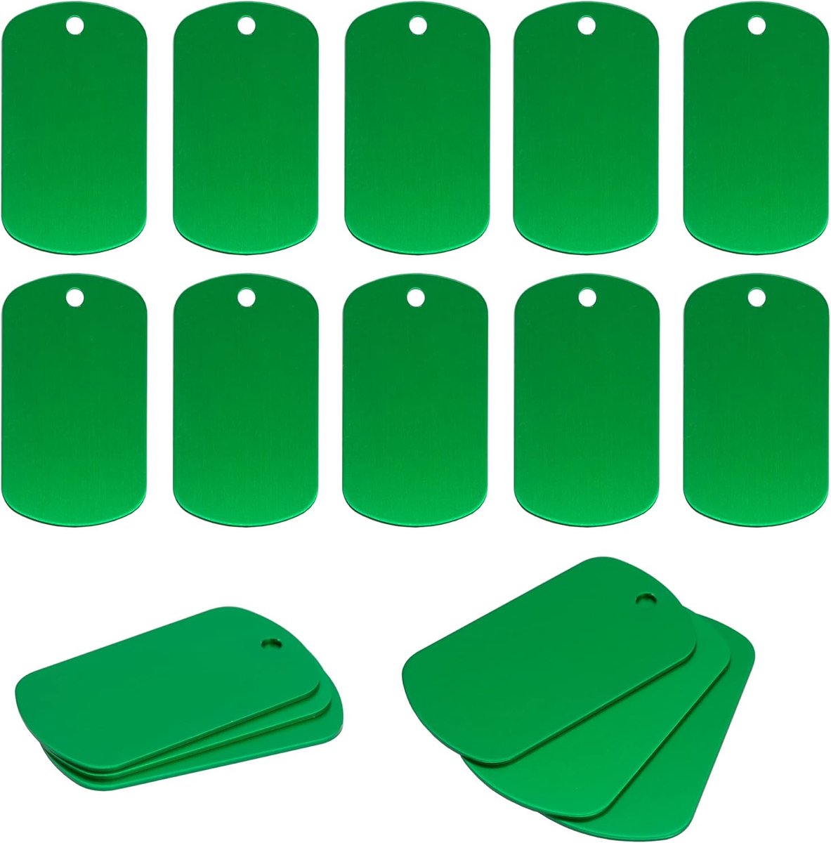 gravure onbewerkt aluminium rechthoekige blank tags ponsen blanco graveren blanco gravure blanks hondenlabel 25 Pack (groen)