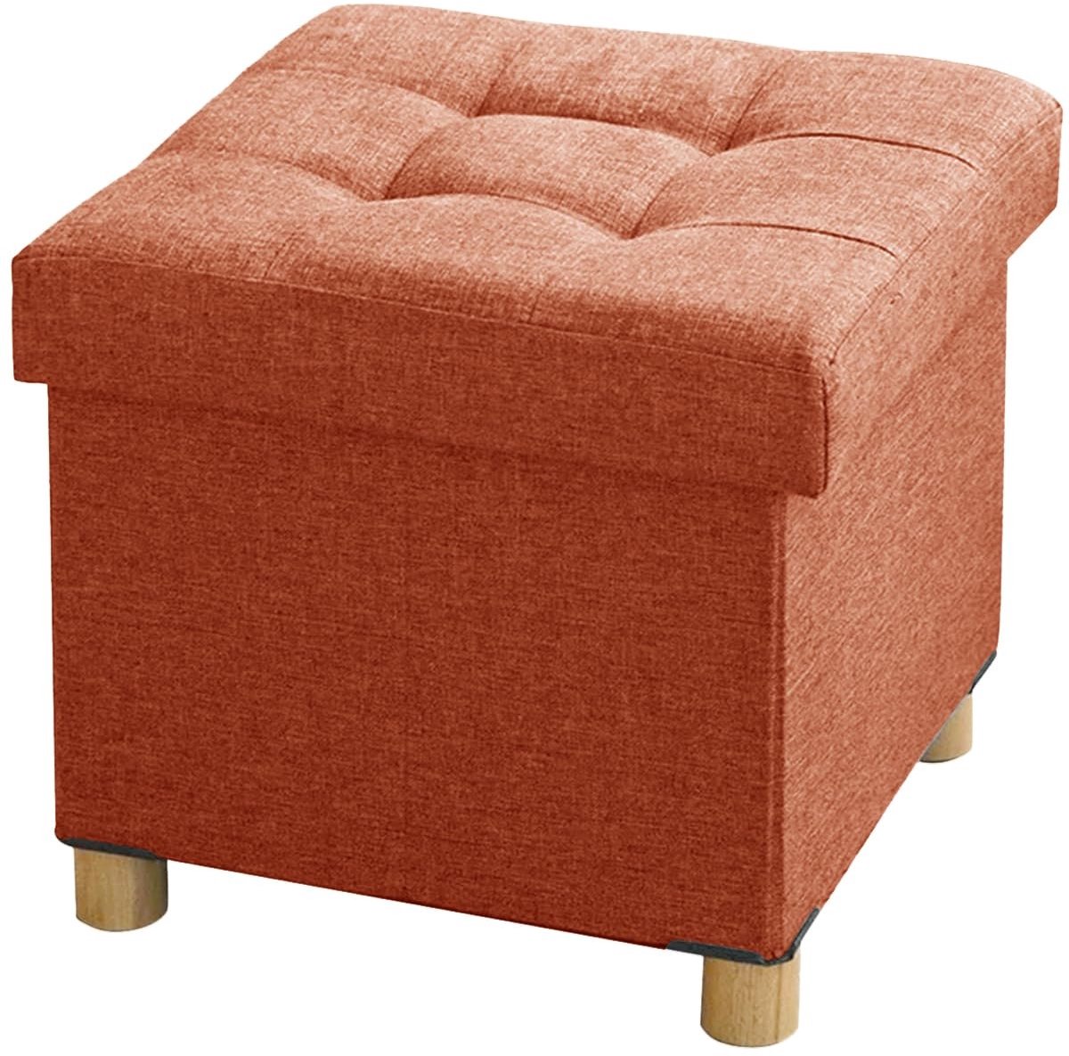 Omgoods - Opvouwbare Opbergpoef met Houten Poten