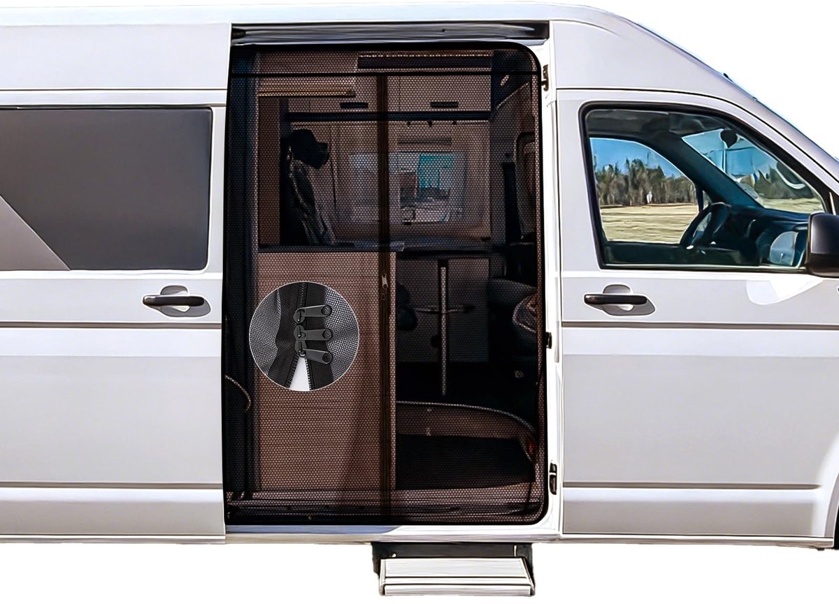 Omgoods - Magnetische Muggennet met Rits voor VW T5 T6 - Insecten- en Zonbescherming