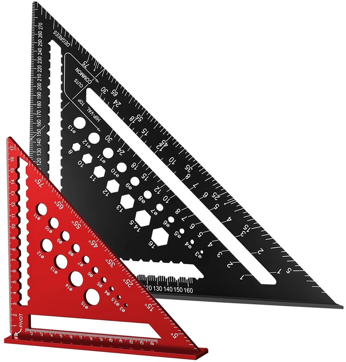 Omgoods - Set van 2 Aluminium Speed Squares voor Houtbewerking