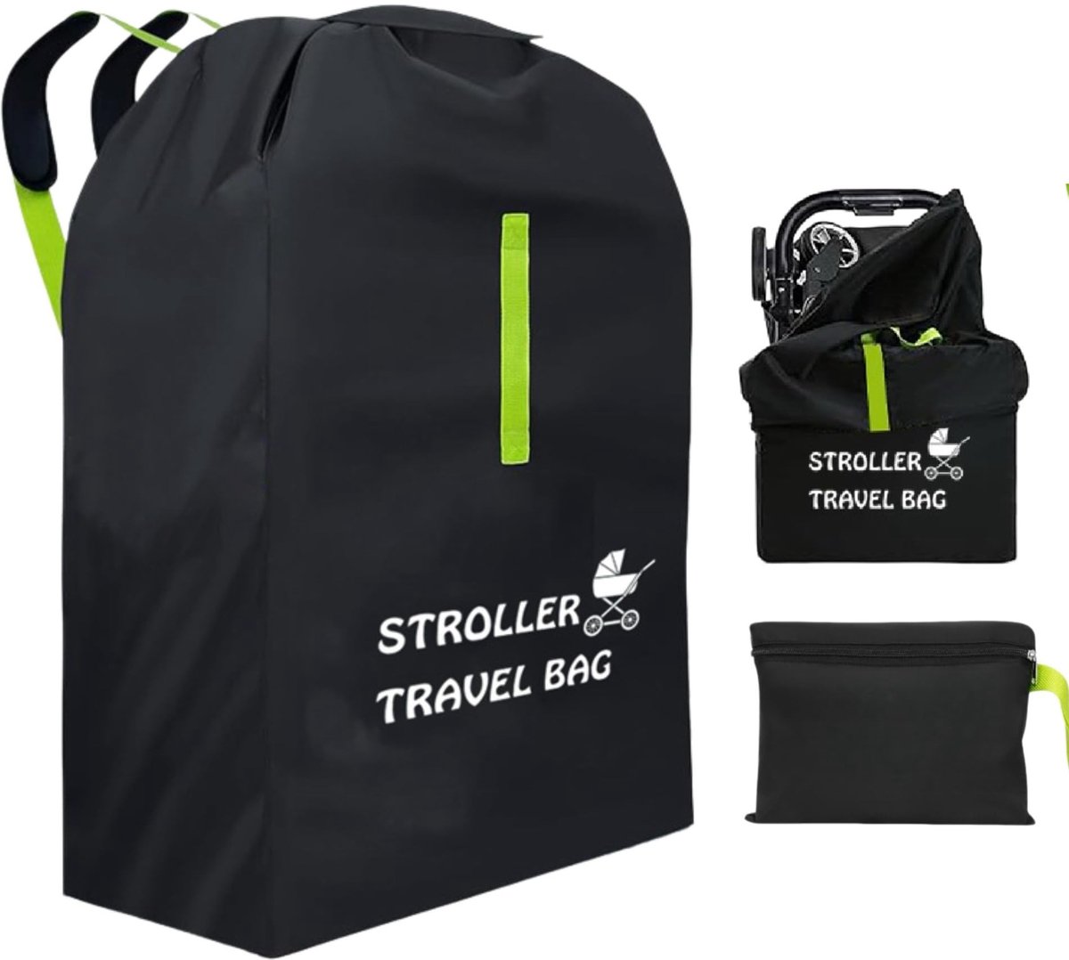Omgoods- Transporttas multifunctioneel 120 x 63 x 43 cm - Waterdichte Oxford-stof - Buggytas - Gevoerde riemen - Veilig transport - Optimale bescherming - Kinderwagenhoes