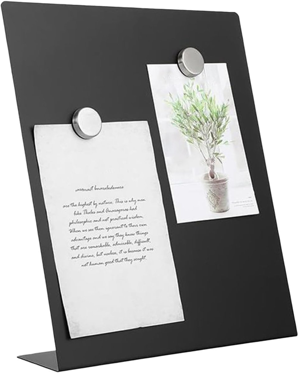 Omgoods - Magneetbord Set van 2 - 35 x 25 cm - Zwart Metaal voor Notities en Foto's