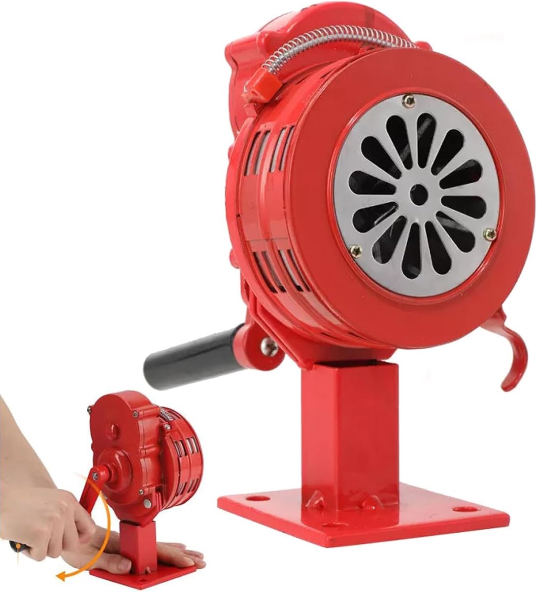 Siren Draagbaar Handcrank Alarm, 110db Handbediende Air Raid Hoorn, Voor Brandalarm Thuis, Hotel, Tankstation, Kustwacht