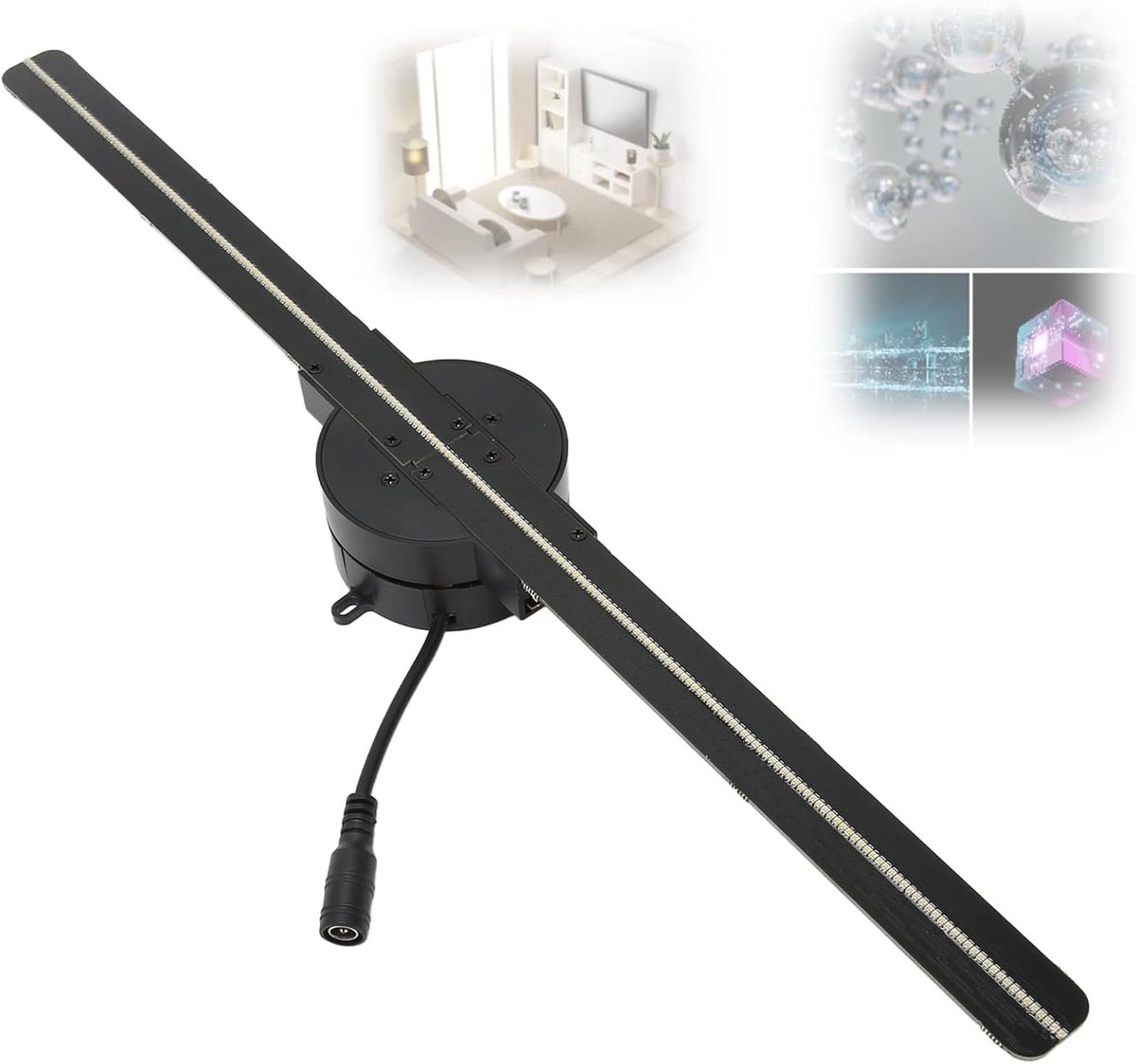 3D 16,5 Inch LED-hologramventilator, 224 Lichtkralen 3D-advertentiespeler met Hoge Resolutie Ondersteunt Holografische Projectie voor Thuisreclame (EU-stekker)