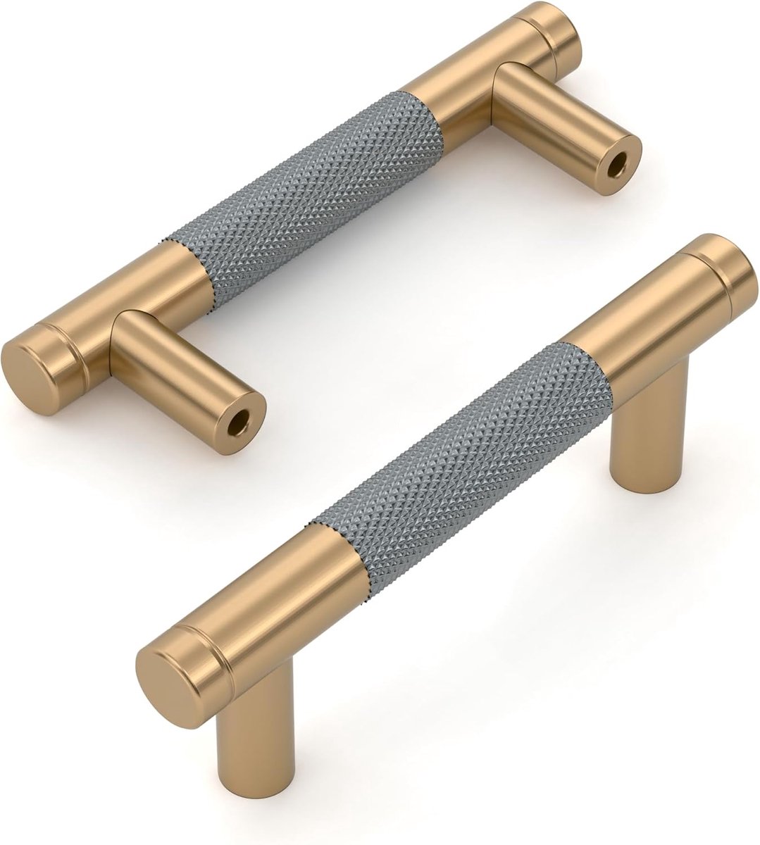 Uk0026 10 stuks handgrepen voor keuken, goud en grijs, 76 mm